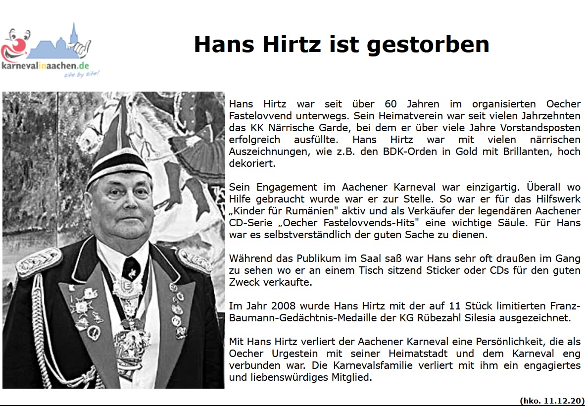 Hans Hirtz 11.12.2020